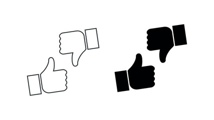Like and Dislike Black Icon Isolated On White Background