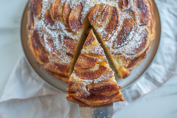Homemade organic apple pie dessert ready to eat