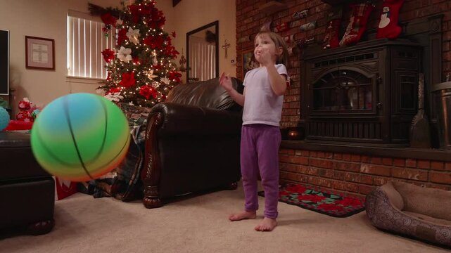 Little Girl Gets Hit in the Face with a Ball