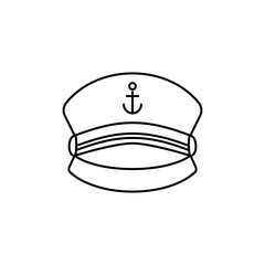 Outline Sailor Hat icon, symbolizes the identity of a sailor.