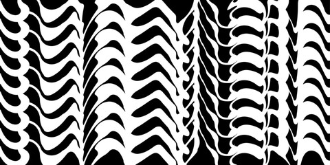 Seamless doodle abstract horisontal pattern background in classical black and white colours. Hand drawn style colorful vector illustration for banners, wallpaper, textile, wrapping