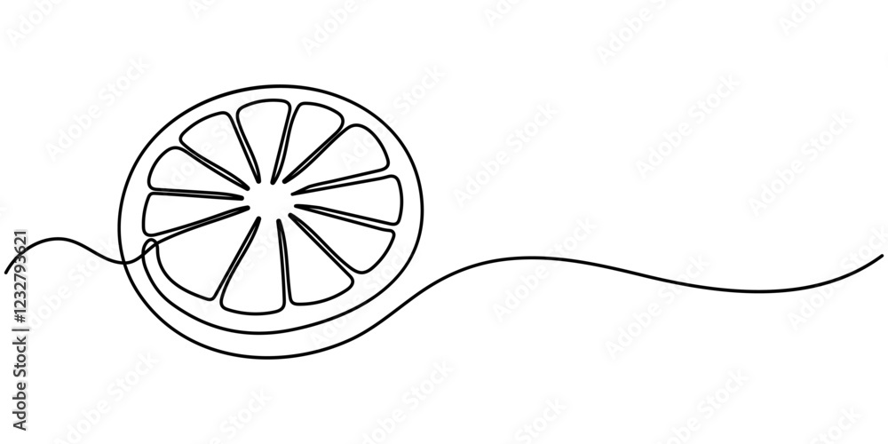 Poster fresh orange continuous line editable stroke line, orange vector line icon - simple thin line icon, 