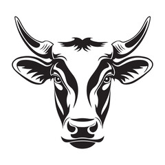Bold Cow Head Vector: Perfect for Rustic Designs