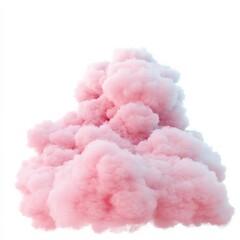pink smoke or cloud isolated on white background