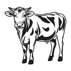 Hand-Drawn Cow Silhouette for Farm Branding