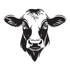 Bold Cow Head Vector: Perfect for Rustic Designs