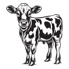 Hand-Drawn Cow Silhouette for Farm Branding