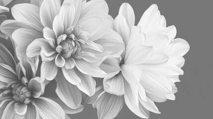 Obraz premium Elegant Black and White Floral Arrangement with Soft Petals