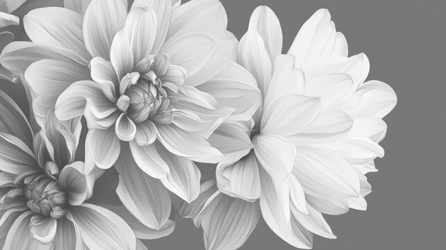 Elegant Black and White Floral Arrangement with Soft Petals
