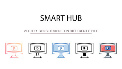 Smart Hub icon design with white background stock illustration