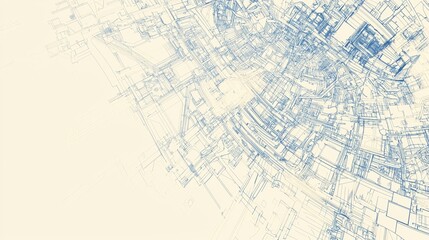Obraz premium Detailed architectural blueprint of urban layout showcasing interconnected streets and structures in a complex design. Generative AI