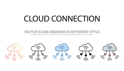 Cloud Connection icon design with white background stock illustration