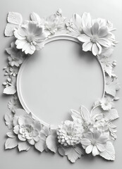 Fototapeta premium frame with white flowers