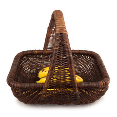 basket banana isolated on white background