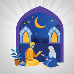 Ramadan Mosque Domes, Silhouette Crescent, Iftar Scene, Crescent Illustration, Hijab Reading, Quran with Child, Crescent Moon Woman, Islamic Lantern.