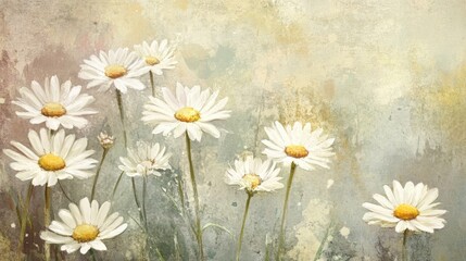 A Delicate Cluster Of White Daisies In A Rustic Setting