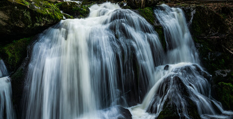 Beautiful Beautiful waterfall in the Black Forest in Triberg ( Germany ) Oktober 15, 2022. One of Triberg Waterfalls steps in the Black Forest region in , Baden-Wuerttemberg, Germany