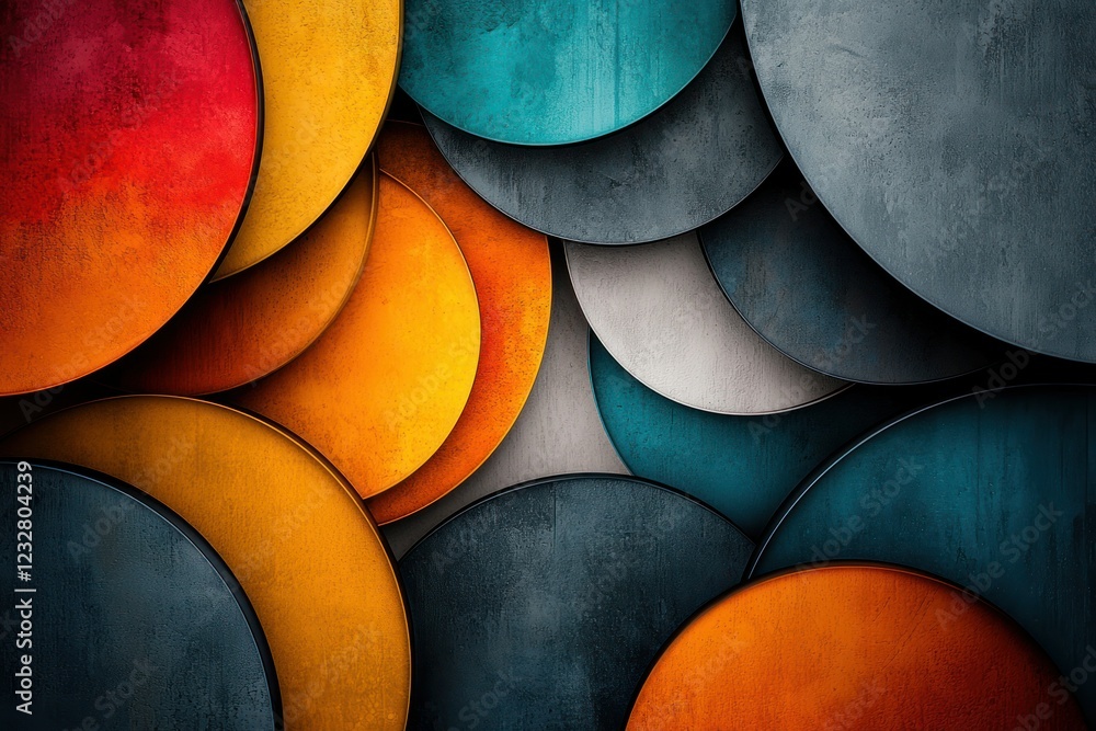 Poster colorful overlapping circles abstract background design