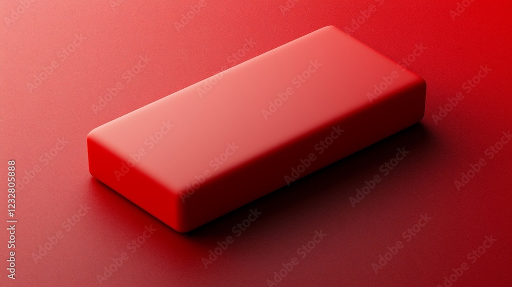 Aufkleber A single red rectangular object rests on a red surface