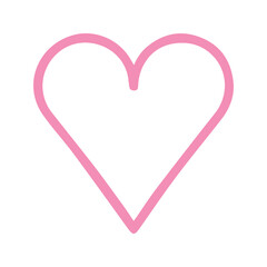 Pink Heart Icon. Valentine Heart Icon. Love Symbol.