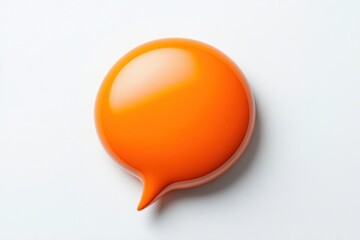 3d render of orange speech bubble icon isolated on white background.