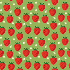 Scandinavian doodle seamless pattern on green background.