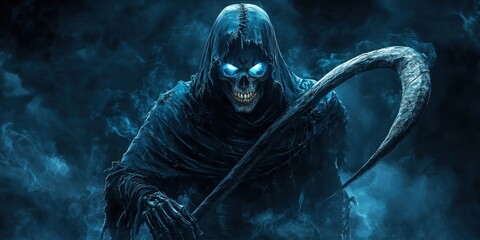 Grim Reaper: Digital Art of a Dark and Mysterious Figure