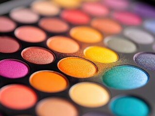 colorful eyeshadow palette with various shades for professional makeup