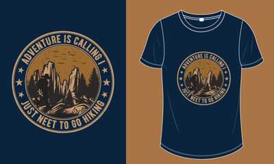 mountain hiking t-shirt design