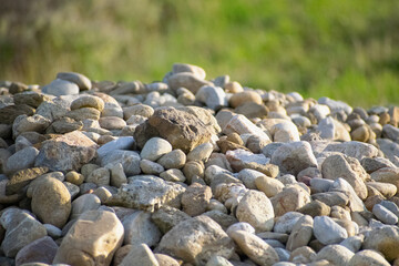 Stone pile at the edge of the farm