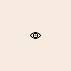 Eye logo icon flat vector design.