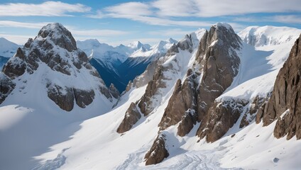 Majestic snow-capped peaks
