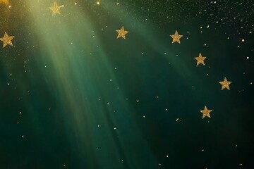Fototapeta premium Golden Stars Against a Dark Galaxy Background with Light Rays