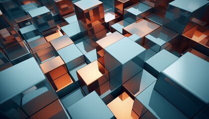 abstract background with squares cube colorful