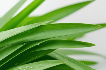 Obraz premium close up of fresh green grass blades with water drops