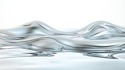 Abstract Silver Liquid Wave Forms Design