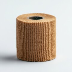 roll of textured brown ribbon or tape for crafts or packaging