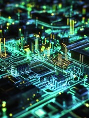 Fototapeta premium Abstract Glowing Circuit Board Technology