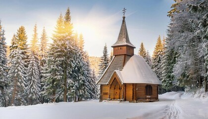 church in the snow