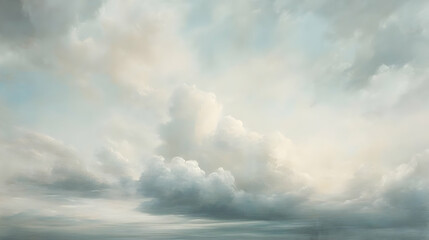 Fototapeta premium Serene Landscape: A Dreamlike Cloudscape