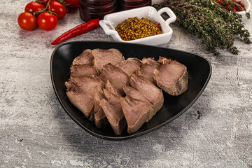 Sliced boiled pork tongue snack