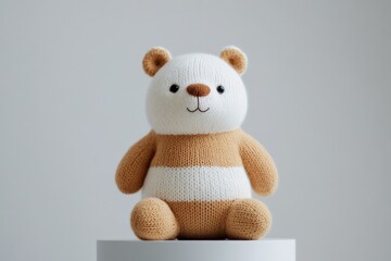 adorable handmade knitted teddy bear toy