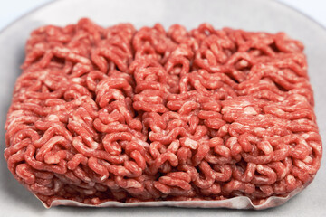 Fresh and raw red meat mince. Beef for cooking
