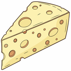 piece of cheese isolated