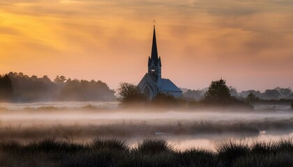 Fototapeta premium church in the fog