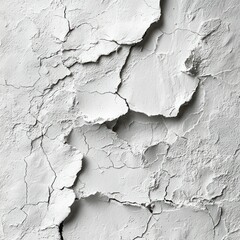 Obraz premium Cracked white wall texture, peeling paint, close-up, textured background, design use