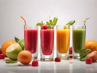 Fototapeta premium Fresh Chilled Juice – A Refreshing & Healthy Citrus Drink