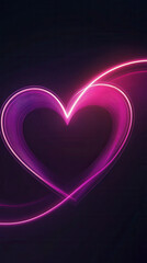 Abstract neon waves forming a heart shape