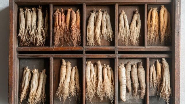 Herbal Ginseng: medicinal root, wellness booster, traditional healing, natural vitality, restorative herb, therapeutic plant, immune enhancer, energy source, botanical therapy, health support.