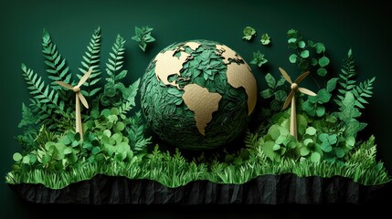 Eco-Friendly Paper Cutting Design with Earth and Nature Elements